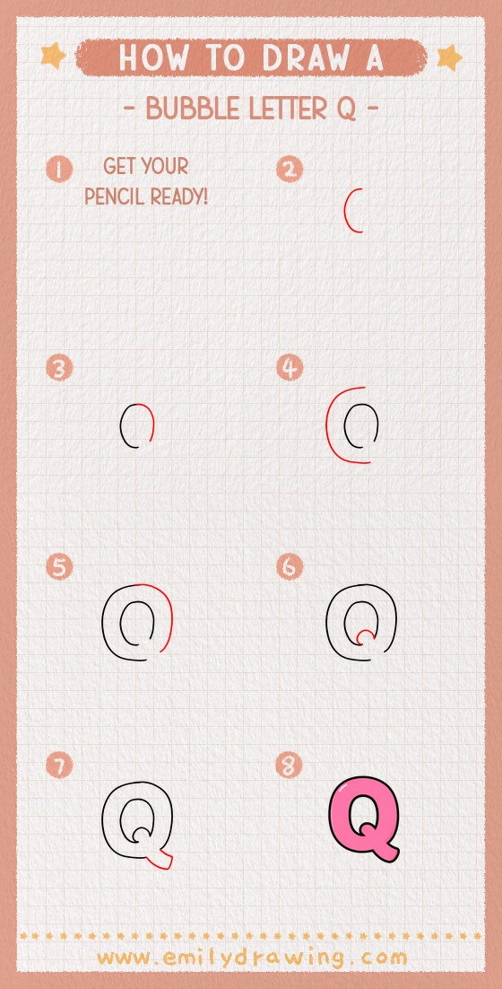 how to draw a bubble letter q pinterest pin